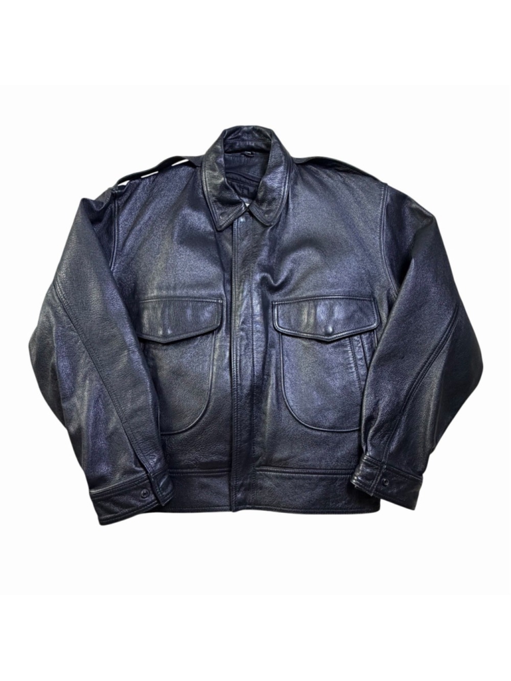 Vintage Leather Bomber Jacket Goatskin C-1 Leather Flight Large Tall